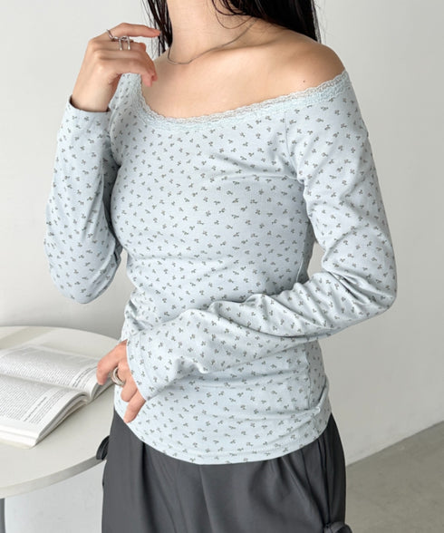 レースデザインオフショルアソートトップス | CL2253008 | ライトブルー