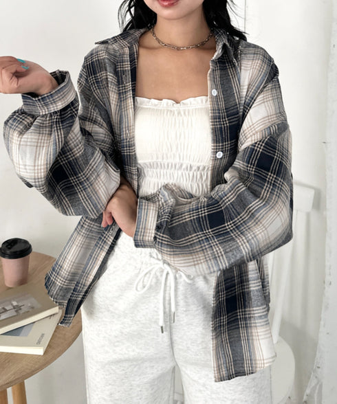 ルーズシルエットチェックネルシャツ | CL2253009 | ブルー系その他