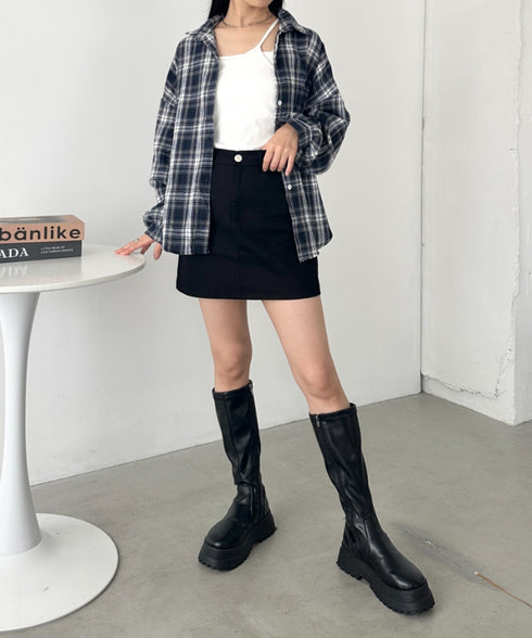 ルーズシルエットチェックネルシャツ | CL2253009 | ネイビー
