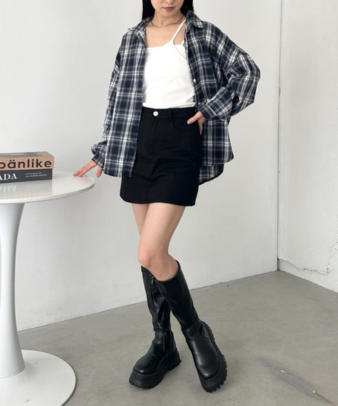 ルーズシルエットチェックネルシャツ | CL2253009 | ネイビー