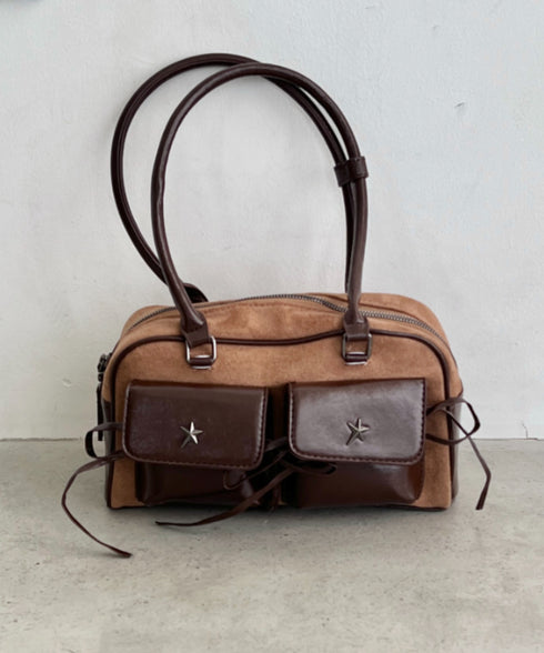 ワンポイントスターダブルポケットボストンバッグ | SL1256049 | ブラウン