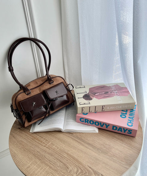 ワンポイントスターダブルポケットボストンバッグ | SL1256049 | ブラウン