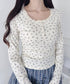 ヘンリーネック小花柄レーストリムトップス | LO2256022 | アイボリー