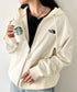 THE NORTH FACE(ザ・ノースフェイス)/ワンポイント ロゴ刺繍 ジップパーカー フーディ/M'S CORE HOOD ZIP UP | IM2253016 | クリーム