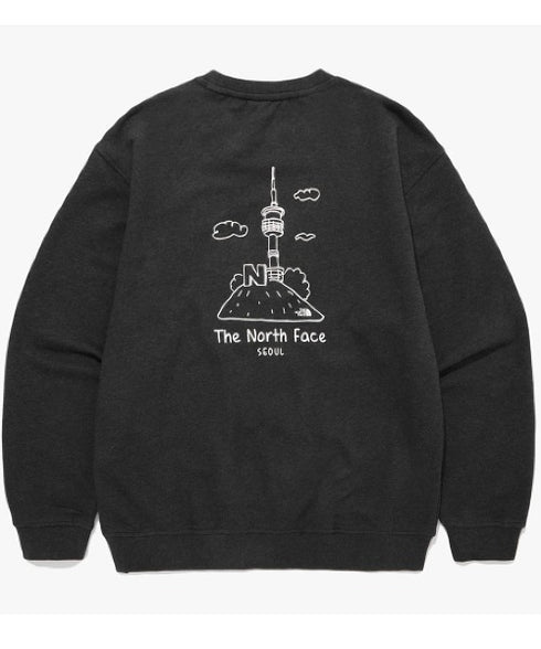 THE NORTH FACE(ザ・ノースフェイス)/バックプリント コットン スウェット クルーネック 大きめサイズあり/M'S SEOUL FOUR SEASONS SWEATSHIRTS | IM2253020 | チャコールグレー