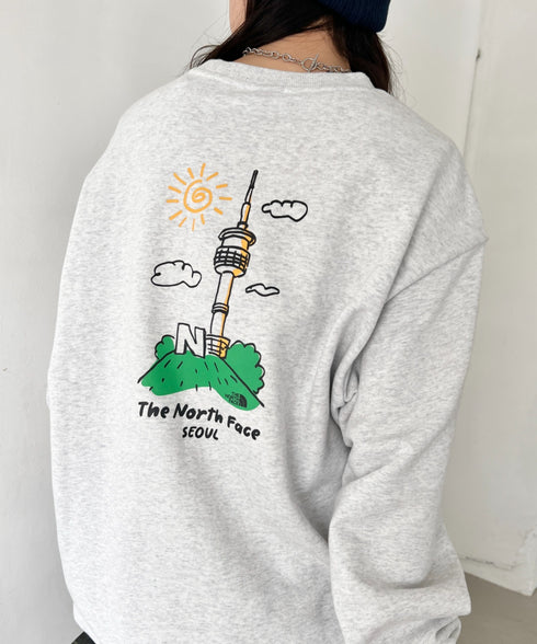 THE NORTH FACE(ザ・ノースフェイス)/バックプリント コットン スウェット クルーネック 大きめサイズあり/M'S SEOUL FOUR SEASONS SWEATSHIRTS | IM2253020 | グレー