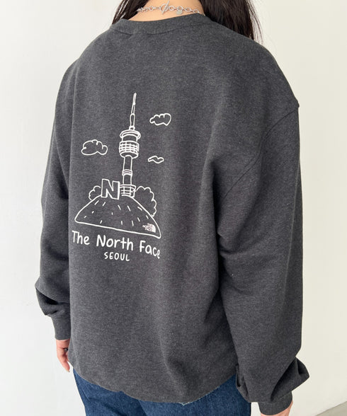 THE NORTH FACE(ザ・ノースフェイス)/バックプリント コットン スウェット クルーネック 大きめサイズあり/M'S SEOUL FOUR SEASONS SWEATSHIRTS | IM2253020 | チャコールグレー