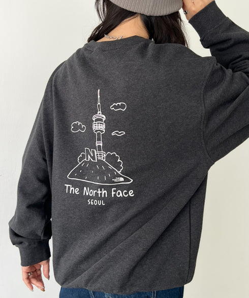 THE NORTH FACE(ザ・ノースフェイス)/バックプリント コットン スウェット クルーネック 大きめサイズあり/M'S SEOUL FOUR SEASONS SWEATSHIRTS | IM2253020 | チャコールグレー