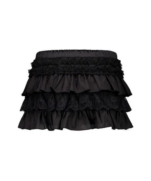 SETUPEXE(セットアップイーエックスイー)/レース フリル チュチュ ティアード ミニ スカパン/TUTU MIX SKRIT PANTS | AT2253028 | ブラック