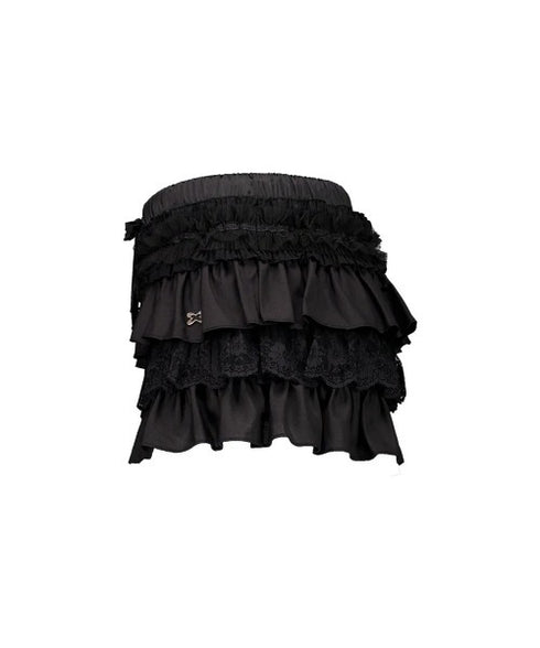 SETUPEXE(セットアップイーエックスイー)/レース フリル チュチュ ティアード ミニ スカパン/TUTU MIX SKRIT PANTS | AT2253028 | ブラック