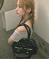 MUCENT(ムセント)/軽量 ショルダー ハンドバッグ/BIRUS METAL LOGO ENAMEL 2-BELT POCKET SHOULER BAG | AT1253030 | ブラック