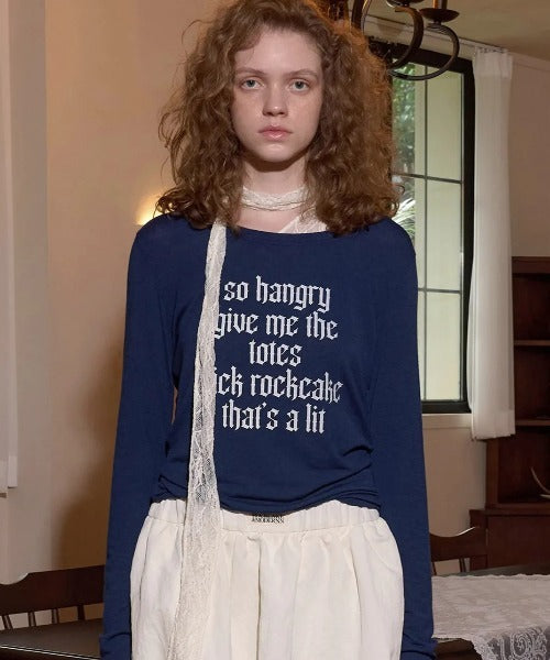 ROCKCAKE(ロックケーキ)/シアー ロゴ ラウンドネック トップス/Funk Mesh Top | AT2253035 | ネイビー