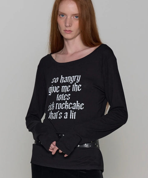 ROCKCAKE(ロックケーキ)/シアー ロゴ ラウンドネック トップス/Funk Mesh Top | AT2253035 | ブラック