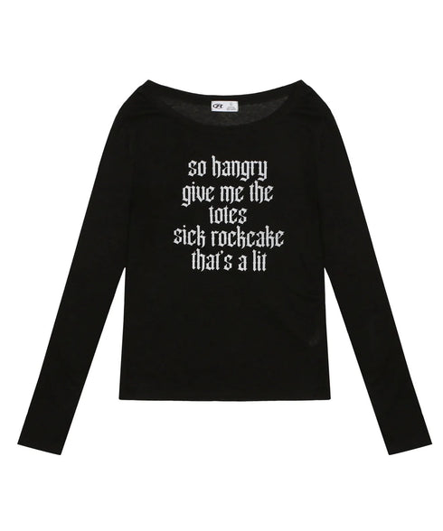ROCKCAKE(ロックケーキ)/シアー ロゴ ラウンドネック トップス/Funk Mesh Top | AT2253035 | ブラック