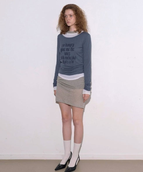 ROCKCAKE(ロックケーキ)/シアー ロゴ ラウンドネック トップス/Funk Mesh Top | AT2253035 | チャコールグレー