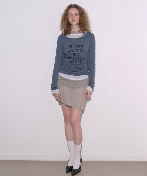 ROCKCAKE(ロックケーキ)/シアー ロゴ ラウンドネック トップス/Funk Mesh Top | AT2253035 | チャコールグレー