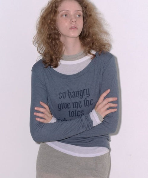 ROCKCAKE(ロックケーキ)/シアー ロゴ ラウンドネック トップス/Funk Mesh Top | AT2253035 | チャコールグレー