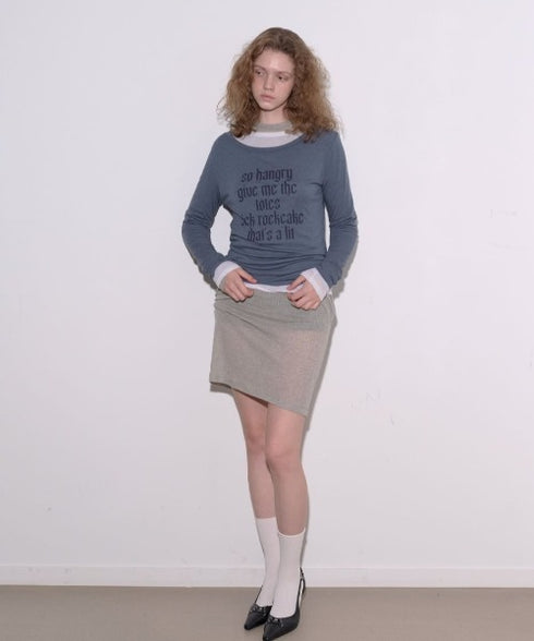 ROCKCAKE(ロックケーキ)/シアー ロゴ ラウンドネック トップス/Funk Mesh Top | AT2253035 | チャコールグレー