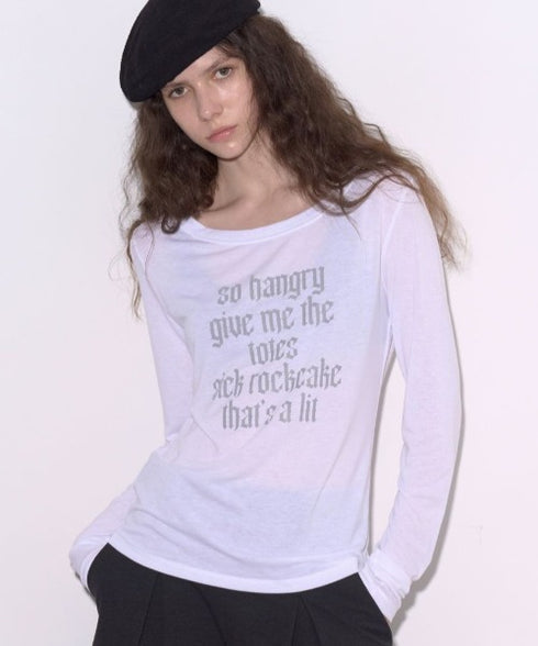 ROCKCAKE(ロックケーキ)/シアー ロゴ ラウンドネック トップス/Funk Mesh Top | AT2253035 | アイボリー