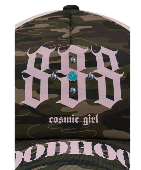 HOODHOOD(フッドフッド)/スタッズ メッシュ トラッカーキャップ 帽子/888 Mesh Trucker Cap | AT5253036 | グリーン系カモフラージュ