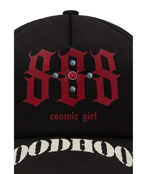 HOODHOOD(フッドフッド)/スタッズ メッシュ トラッカーキャップ 帽子/888 Mesh Trucker Cap | AT5253036 | ブラック