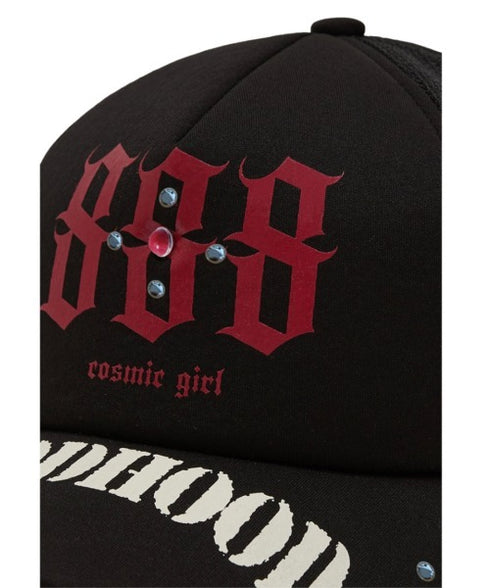 HOODHOOD(フッドフッド)/スタッズ メッシュ トラッカーキャップ 帽子/888 Mesh Trucker Cap | AT5253036 | ブラック