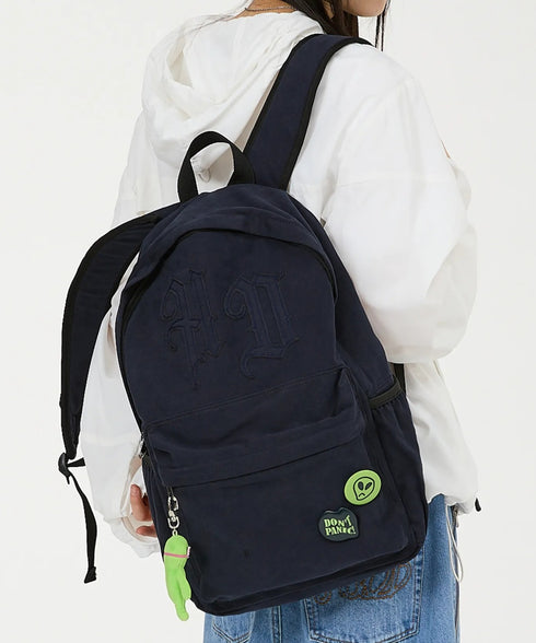 HOODHOOD(フッドフッド)/A4対応 アップリケ バックパック リュック/HD Logo Applique Backpack | AT1253037 | ネイビー