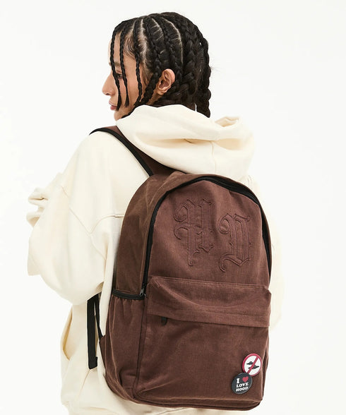 HOODHOOD(フッドフッド)/A4対応 アップリケ バックパック リュック/HD Logo Applique Backpack | AT1253037 | ブラウン
