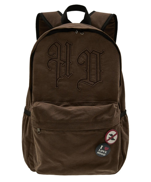 HOODHOOD(フッドフッド)/A4対応 アップリケ バックパック リュック/HD Logo Applique Backpack | AT1253037 | ブラウン