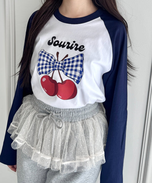 チェリーリボンラグランTシャツ | SL2256056 | ネイビー