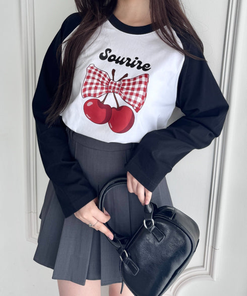 チェリーリボンラグランTシャツ | SL2256056 | ブラック