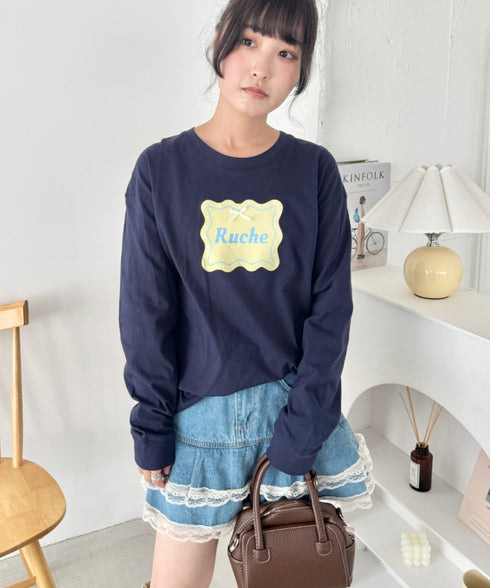 ウェーブロゴリボンTシャツ | SL2256057 | ダークネイビー
