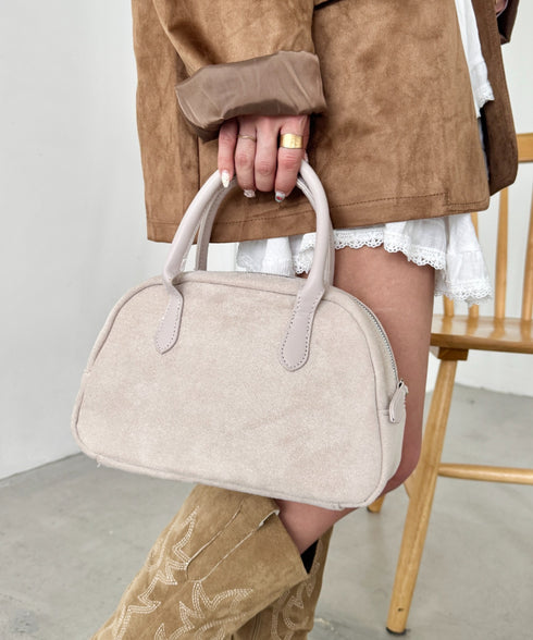 スウェードライクミニボストンバッグ | SL1256061 | アイボリー