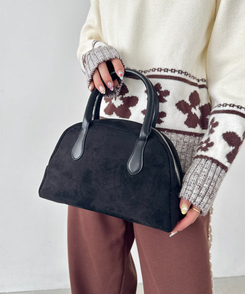 スウェードライクミニボストンバッグ | SL1256061 | ブラック