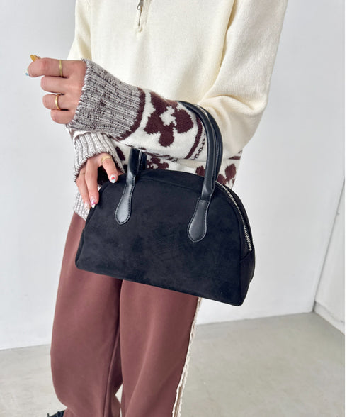 スウェードライクミニボストンバッグ | SL1256061 | ブラック