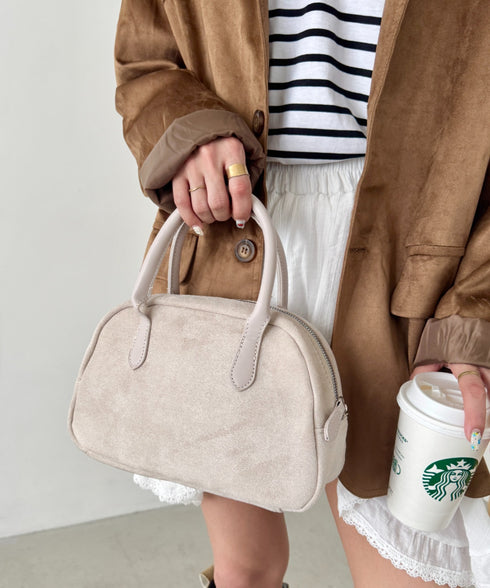スウェードライクミニボストンバッグ | SL1256061 | アイボリー