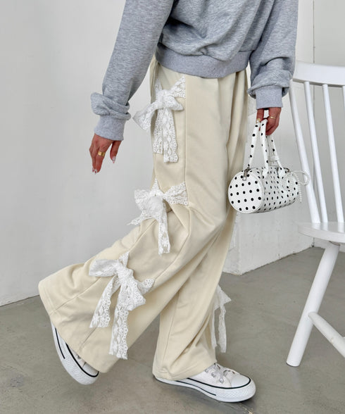 サイドレースリボンスウェットパンツ | SL2256063 | アイボリー