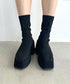 ボリュームソールスクエアトゥソックスブーツ | LO3256031 | ブラック