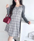 チェックフリルリボンワンピース | LO2253012 | ブラック