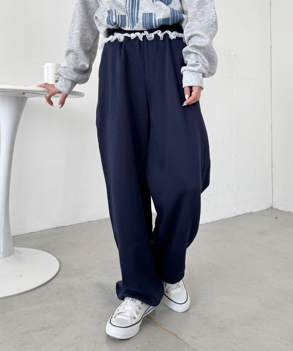 ウエストチュールレーススウェットパンツ | SL2256076 | ネイビー