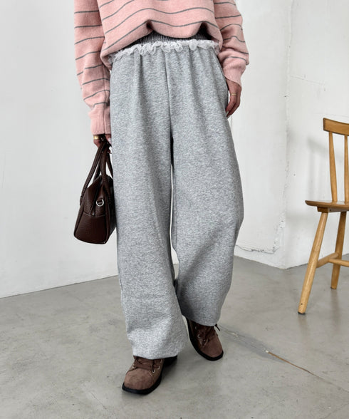 ウエストチュールレーススウェットパンツ | SL2256076 | グレー
