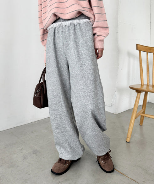 ウエストチュールレーススウェットパンツ | SL2256076 | グレー