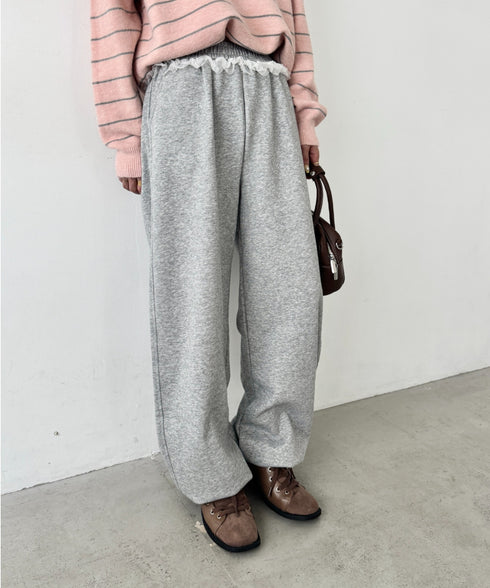 ウエストチュールレーススウェットパンツ | SL2256076 | グレー