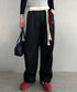 チャーム付きウエスト配色スウェットパンツ | MD2253031 | ブラック