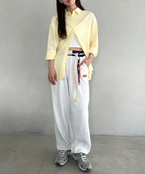 チャーム付きウエスト配色スウェットパンツ | MD2253031 | グレー