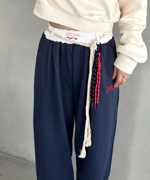 チャーム付きウエスト配色スウェットパンツ | MD2253031 | ネイビー