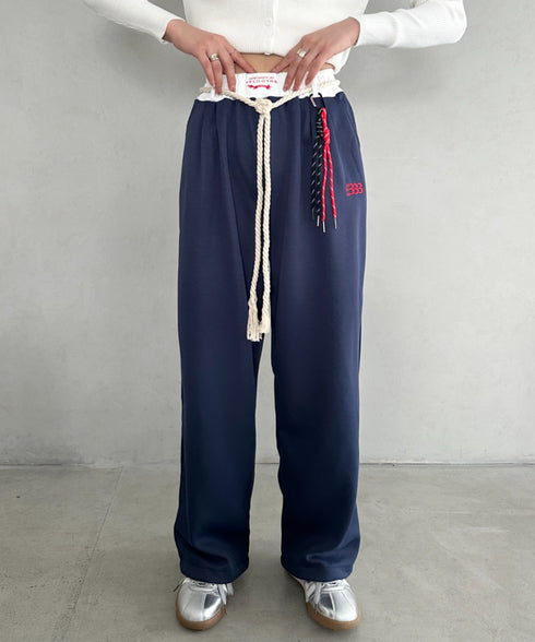 チャーム付きウエスト配色スウェットパンツ | MD2253031 | ネイビー