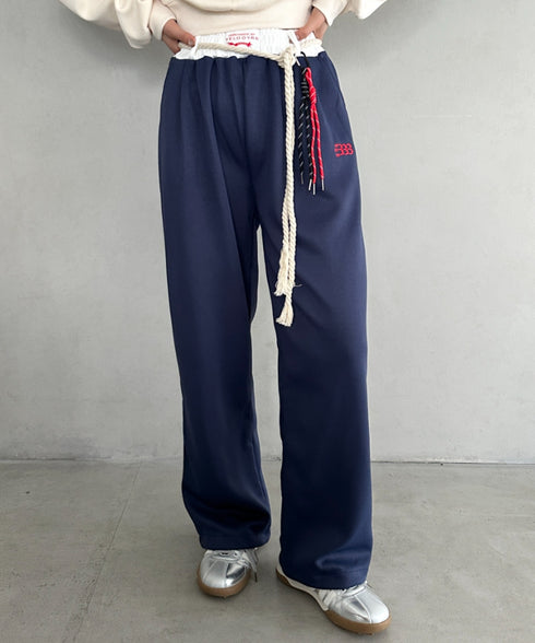 チャーム付きウエスト配色スウェットパンツ | MD2253031 | ネイビー
