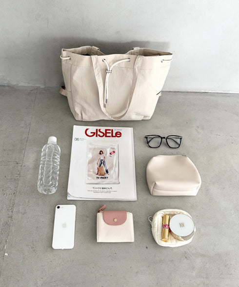 【A4収納可能】軽量ナイロン2way巾着バッグ トートバッグ リュック | MD1253036 | アイボリー