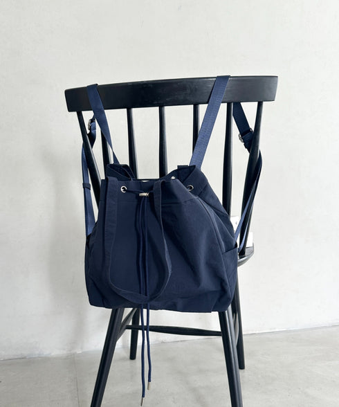 【A4収納可能】軽量ナイロン2way巾着バッグ トートバッグ リュック | MD1253036 | ネイビー